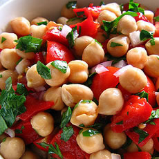Chickpea and Tomato Salad with Fresh Basil Photo